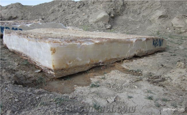 Naghadeh White Onyx Blocks, Iran White Onyx