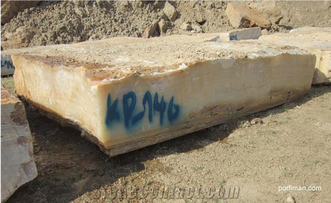 Naghadeh White Onyx Blocks, Iran White Onyx