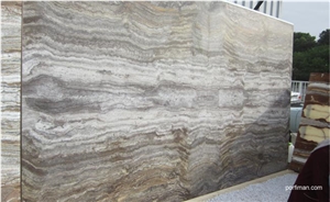 Persian Silver Travertine Block, Iran Grey Travertine