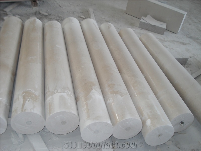 Crema Marfil Column, Beige Marble Column