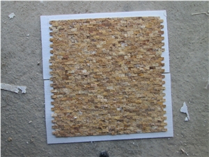 Gold Travertine Split Mosaics