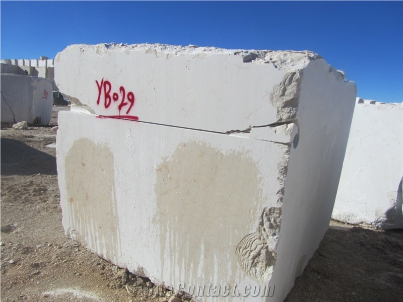 Travertine Block, Iran White Travertine