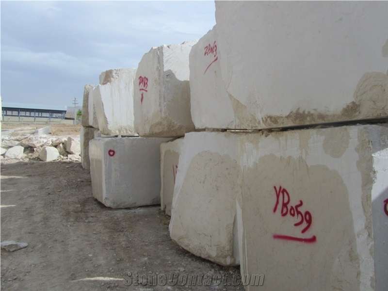 Travertine Block, Iran White Travertine
