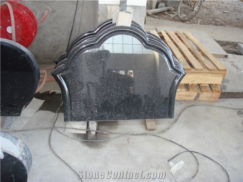 Absolute Black Granite Tombstone, Monument, Shanxi Black Granite Gravestone