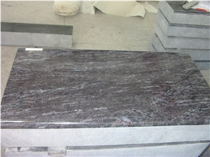 Bahama Blue Granite Slant Grave Marker, American Style Granite Slant Gravestone