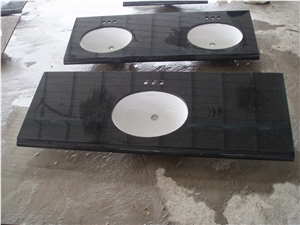Black Galaxy Granite Countertop, Bath Top