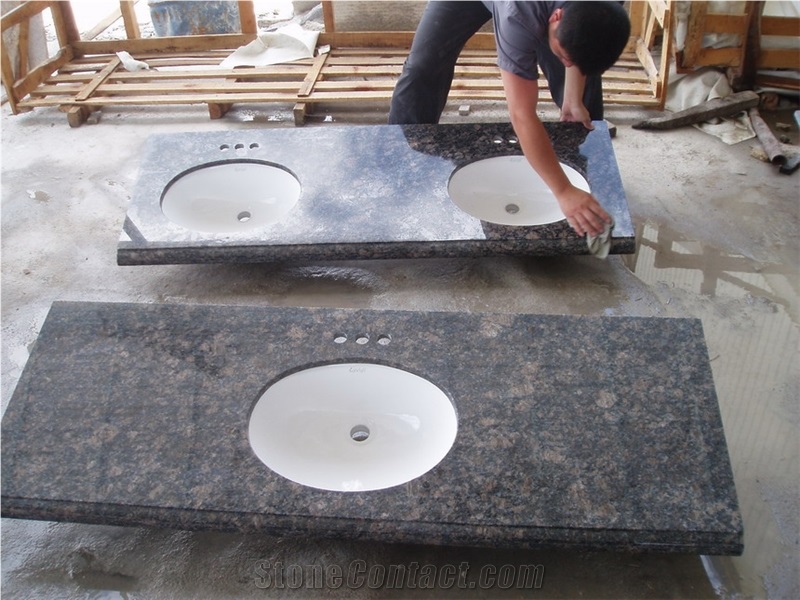Sapphire Brown Granite Vanity Top,bath Top, Brown Granite Countertop