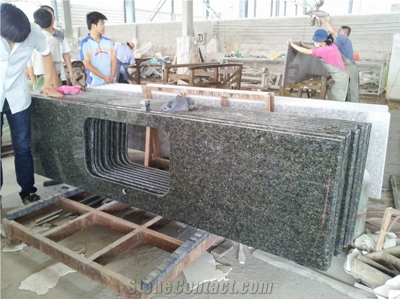 Verde Ubatuba Granite Countertop, Green Granite Countertop