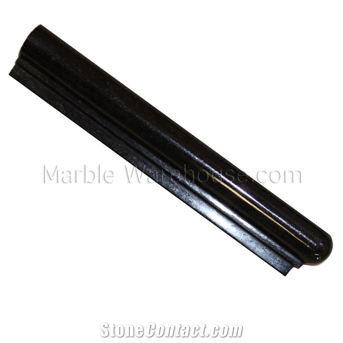 Black Absolute Granite Left Corner Chair Rail 2"X12"
