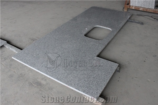China Pepper White Polished Granite Kitchen Countertop & Island Tops,g603 Sesame White Granite Kitchen Countertops