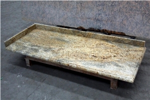 India Madura Gold Polished Granite Countertop, Kashmir Gold Yellow Granite Kitchen Countertop