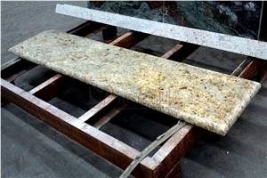 India Madura Gold Polished Granite Countertop, Kashmir Gold Yellow Granite Kitchen Countertop
