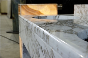 Bianco Arabescato Sea Marble Bathroom Top