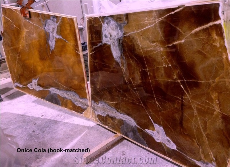 Cola Onyx Slabs, Onice Cola Book Matched Slabs