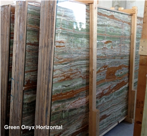 Green Onyx Vein Cut Slabs, Onice Verde Smeraldo