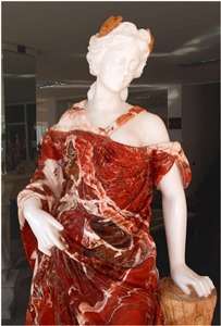 Rosso Diaspro Marble Sculptures, Rosso Diaspro Red Marble Sculptures