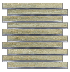 Travertine Mosaic Iron, Travertino Silver Grey Travertine Mosaic