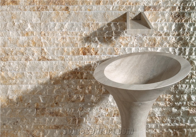 Travertine Pedestal Sinks, Travertino Romano Noce Brown Travertine Sinks