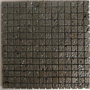 Glazed Lava Mosaic, Metallic Gun-grey