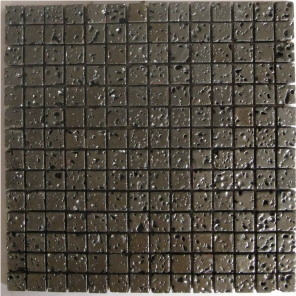 Glazed Lava Mosaic, Metallic Gun-grey