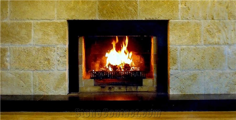 Creamy White Oamaru Limestone Fireplace, Oamaru Beige Limestone Fireplace