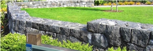 Split Black Andesite Garden Wall, Leith Andesite