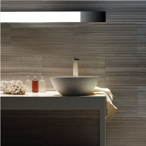 Silk Georgette Bamboo Finish Slabs & Tiles, Italy Grey Limestone