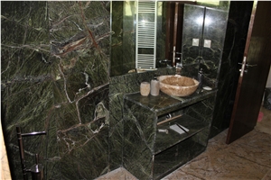 Rain Forest Green Marble Bathroom Design