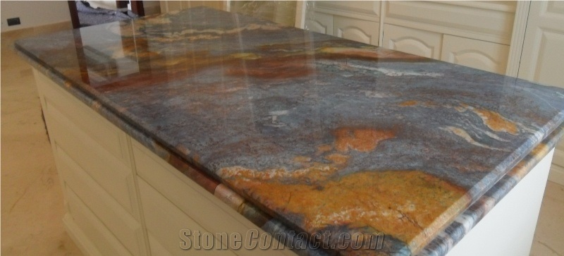 Blue Louise Quartzite Kitchen Countertop