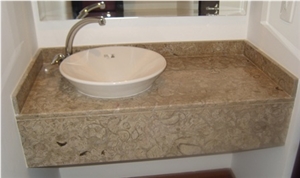 Cafe Pinta Limestone Honed Vanity Top, Cafe Pinta Brown Limestone Vanity Top