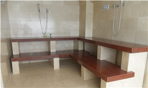 Natural Exotico Rojo Dragon Granite Commercial Bathroom Design, Dragon Red Granite Bathroom Design Natural Exotico Rojo Dragon Granite Commercial Bathroom Design, Dragon Red Granite Bathroom Design