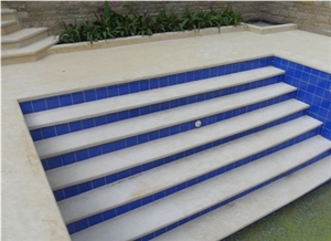 Piedra Muneca Limestone Deck Stairs, Piedra Muneca Beige Limestone Deck Stairs