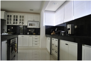 Negro Absoluto Granite Kitchen Countertop, Absolute Black Granite Kitchen Countertops