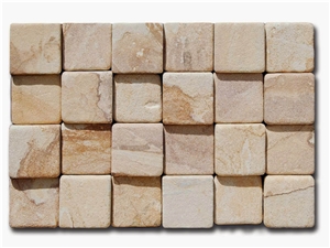 Mandras Sandstone Tumbled 3d Mosaic Wall Tiles