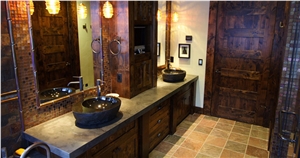Brazil Grey Slate Honed Bathroom Top