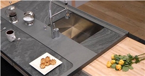 Brazil Grey Slate Kitchen Countertop