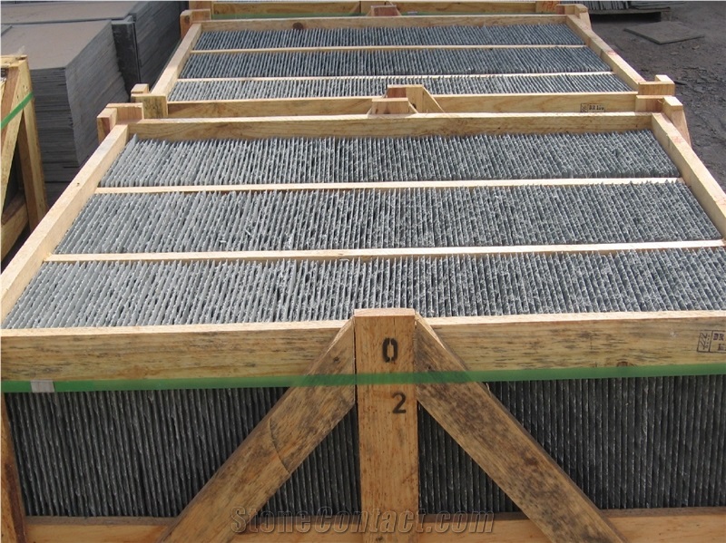 Brazilian Black Slate Slabs & Tiles, Mustang Slate
