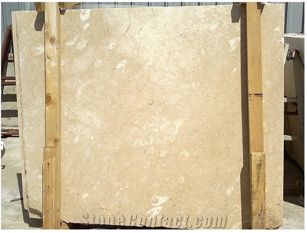 Eyra Fossil Mable Marble Block, Turkey Beige Marble
