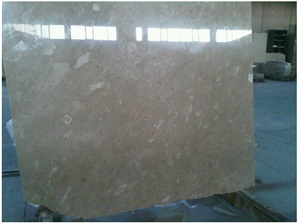 Eyra Fossil Mable Marble Block, Turkey Beige Marble