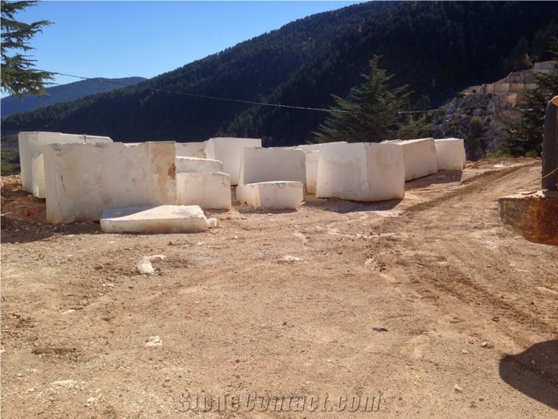 Turkish White Limestone Block, Ivory White Limestone Block