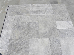 Travertine Silver Brick Paving Patterns, Silver Paver Grey Travertine Cobble, Pavers
