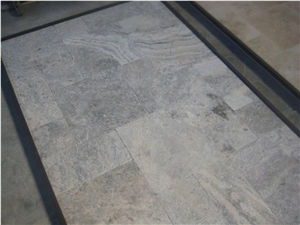 Travertine Silver Brick Paving Patterns, Silver Paver Grey Travertine Cobble, Pavers