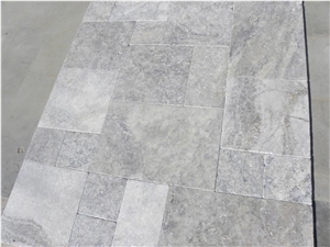 Travertine Silver Brick Paving Patterns, Silver Paver Grey Travertine Cobble, Pavers