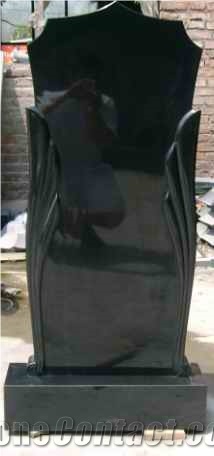 Carving Shaped Tombstone, Shanxi Black Granite