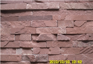 Dark Red Sandstone Cultured Stone