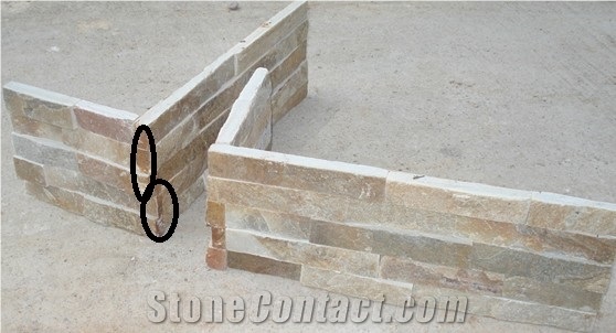 P014 Yellow Flat Culture Slate, Ledge Stone,