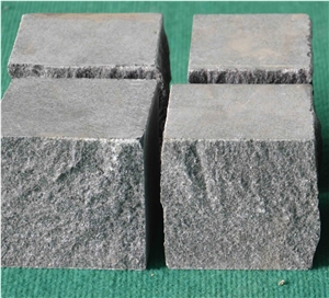 Qingzhou Black Granite Cubes Cobble Stone