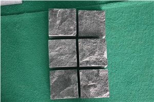 Qingzhou Black Granite Cubes Cobble Stone