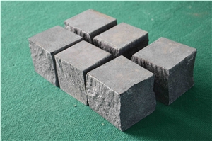 Qingzhou Black Granite Cubes Cobble Stone
