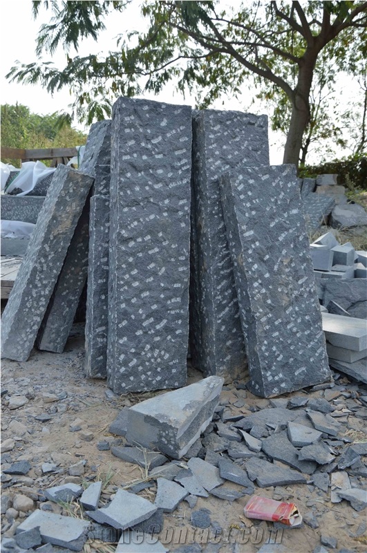 Qingzhou Black Granite Cubes Cobble Stone